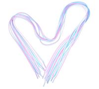 VINTORKY Lot de 4 Lacets de baskets plats en polyester 120 cm blancs bleus roses pour chaussures de sport, remplacement simple pour sneakers et chaussures en toile, cadeau pour coureurs