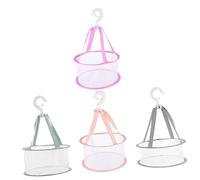 VINTORKY Lot De 4 Paniers De Séchage En Filet 20 Cm Pour Houppettes à Maquillage Et Petits Vêtements Salle De Bain Multi-couleurs Support Suspendu Réutilisable