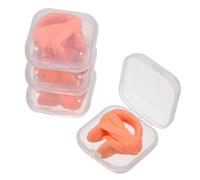 VINTORKY Lot de 4 Pinces Nasales Portables en Latex Résistantes à l'usure avec Cordon, Couleur Chair, pour Natation Professionnelle, Anti-Fuite et Confort Pendant la Baignade