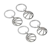 VINTORKY Lot de 4 porte-clés de basket-ball en acier inoxydable - Mini porte-clés plats en forme de ballon de basket-ball pour à dos ou à main - Pendentif ballon de sport, souvenir de match,