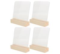 VINTORKY Lot de 4 présentoirs pour nail art - Support en bois avec exemples de faux ongles transparents en acrylique pour s'entraîner à la conception et à la réalisation de motifs. Accessoires