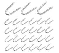 VINTORKY Lot de 50 Clous De Fixation en Fer u pour Clôtures De Jardin, Piquets Métalliques 2,2 x 25 Mm, Agrafes Résistantes pour Réparation Et Fixation en Extérieur