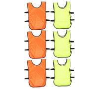 VINTORKY Lot de 6 chasubles de football pour jeunes : chasubles d'entraînement légères et respirantes en polyester pour le football et le basketball. Séchage rapide. Idéales pour l'école