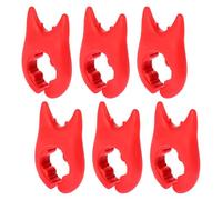 VINTORKY Lot de 6 Repose-Couvercles en Silicone Rouge Anti-Débordement Cuisine Support Multifonctionnel pour Ustensiles Cuisine Lève-Couvercle Résistant à la Chaleur Accessoire Pratique