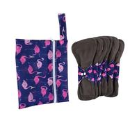 VINTORKY Lot Serviettes Hygiéniques Lavables en Fibre Naturelle Super Absorbantes avec Bouton et Ailes Protections Menstruelles Réutilisables Confortables pour Maternité et Incontinence