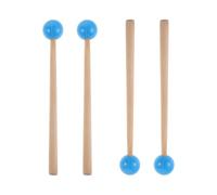 VINTORKY Maillets de Percussion Poignées Ergonomiques Bleus en Bois et Caoutchouc 2 Paires avec Prise Confortable pour Glockenspiel et Temple Blocks pour Performances et Éducation