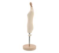 VINTORKY Mannequin de Couture Femme Mini Buste 1/4 Ajustable Base Bois Naturel et Jambes pour Ateliers Créatifs et Formation en Couture Garçon et Filles