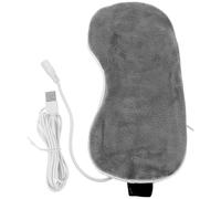 VINTORKY Masque de Sommeil Chauffant USB Gris Patch Chauffant et Fil Thermostat, Masque Oculaire 3d Occultant pour Yeux Secs, Relaxation et Soin des Yeux Pendant le Sommeil