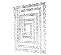 VINTORKY Matrices de Découpe Ondulées 5 Pièces 90X120Mm en Métal pour Projets Artisanaux, Scrapbooking et Création de Tampons DIY