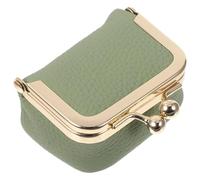 VINTORKY Mini Pochette à Bijoux de Voyage Organiseur Compact en Cuir Véritable Beige avec Compartiments Multiples et Fermeture à Boucle Kiss pour Bagues, Boucles d'oreilles et Colliers