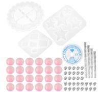 VINTORKY Moule en Silicone Blanc pour Carillons Éoliens DIY, Formes Étoile et Diamant, Facile à Démouler pour Loisirs Créatifs et Décoration Artisanale