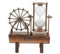 VINTORKY Ornement de Sablier Vintage, Décor Rétro Grosse Roue, Bois, Or, Décoration de Bureau Intérieure, Décor Artistique de Table