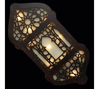 VINTORKY Ornement Mural en Bois Vintage avec Lumière Marron, Décoration Murale Pratique et Délicate pour Chambre ou Décoration de Fête