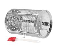 VINTORKY Panier de Four en Acier Inoxydable pour Friteuse à Air Chaud Cage à Rôtissoire Rotative avec Brosse Incluse Accessoire Cuisson Polyvalent pour Griller Noix Couleur Aléatoire