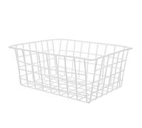 VINTORKY Panier de Rangement Métallique pour Congélateur Domestique 28x21,5x12 Cm Blanc, Contenant Alimentaire pour Fruits et Légumes, Organisateur Pratique Cuisine et Réfrigérateur