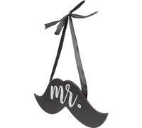 VINTORKY Panneau de Porte de Bienvenue en Bois Foncé avec Ruban, Décoration Créative pour Porte D'entrée, pour Fêtes et Mariages en Extérieur