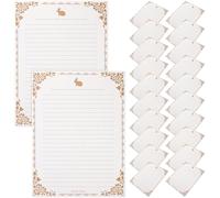 VINTORKY Papier à Lettres Vintage A4 Blanc 50 Feuilles pour Écriture Rétro et Pratique de Calligraphie, pour Écrire des Paroles Messages Chaleureux