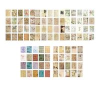 VINTORKY Papier Décoratif Vintage Matériel de Scrapbooking pour Scrapbooking Plusieurs styles 100 Feuilles , Papier de Fond Coloré Fait Maison Décoration Album Photo pour Plusieurs styles