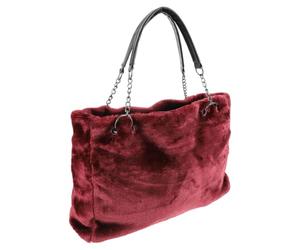 VINTORKY Paquet à Main Élégant en Peluche et Polyester pour Femme, Grosse Capacité, Style Féminin, pour Étudier ou Camper, Paquet Cabas Rouge Confortable