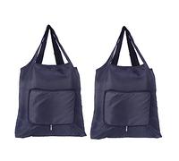 VINTORKY Paquet D’épicerie Réutilisables Pliables en Tissu Oxford Épais Imperméable Grand Format Bleu Marine pour Courses Supermarché Lot de 2 Paquet de Rangement Portables