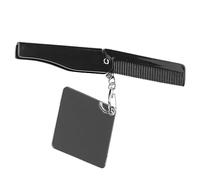 VINTORKY Peigne à Barbe Pliable Dents Fines Miroir Carré Et Porte-clés Compact Et Pratique Pour Hommes