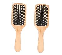 VINTORKY Peigne à Cheveux En Bois Lot De 2 Petit Carré Massage Du Cuir Chevelu Détente Usage Domicile Et Voyage Couleur Noir