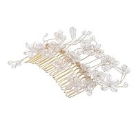 VINTORKY Peigne à Cheveux en Métal et Plastique Doré Mariage Créatif Accessoire pour Cheveux de Mariée Résistant la Rouille, pour Robes de Cérémonie