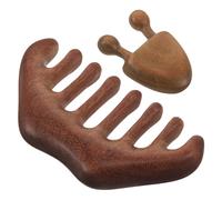 VINTORKY Peigne de Massage en Bois Naturel 2 Pièces Dents Larges Masseur de Cuir Chevelu Massage Facial Portable Usage Voyage