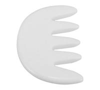 VINTORKY Peigne de Massage Multifonctionnel à Cinq Dents en Jade Naturel pour Cuir Chevelu Grandes Dents, Outil Gua Sha pour Massage Capillaire et Stimulation des Méridiens Tête