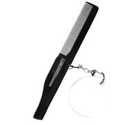 VINTORKY Peigne Pliable De Voyage Pour Hommes, Porte-clés Miroir Ovale, Grand Format, Peigne De Poche Pliant à Dents Fines, Léger Et Multifonctionnel Pour Entretien De Barbe En Déplacement