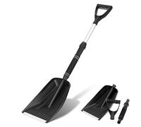 VINTORKY Pelle à Neige Rétractable 71-86 Cm Noire, Lame Renforcée en Acier Robuste, Outil Léger et Portable pour Déneigement de Voiture et Allée en Hiver