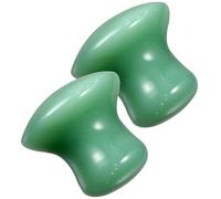 VINTORKY Pierre de Massage Facial en Aventurine Verte 2 Pcs Masseur Forme Champignon Lisse pour Soin Visage Massage Relaxant Gua Sha Outil Bien-Détente
