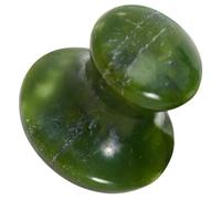 VINTORKY Pierre de Massage Visage de Champignon en Jade Vert Outil Gua Sha pour Corps et Cou Pierre de Parement Naturelle pour Massage Apaisant et Soins Peau Masseur Facial Polyvalent