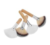 VINTORKY Pinceaux Éventail Brosse Visage Douce sans Chute Lot de 4 en Bois et Nylon pour Fond de Teint et Poudre Fixante pour Maquillage Femme