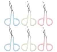 VINTORKY Pinces à Épiler à Sourcils de Ciseaux en Acier Inoxydable 6pcs Professionnelles et Portables pour Maquillage et Soins Beauté en Institut Couleur Aléatoire