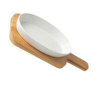 VINTORKY Plat de Cuisson Céramique Ovale pour Four Ustensile Résistant Chaleur Capacité Adaptée pour Famille et Réunion Facile à Nettoyer Polyvalent pour Gratins et Salades