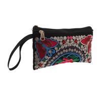 VINTORKY Pochette Brodée Ethnique pour Femmes Broderie de Fleur, Paquet à Main en Polyester et Toile, Couture Renforcée, pour Soirées et Mariages Élégants