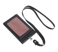 VINTORKY Porte-badge D'identification en Pu Noir Système Magnétique, Étui Protecteur Élégant pour Cartes de Crédit et Cartes D'identité, Cordon pour Usage Quotidien