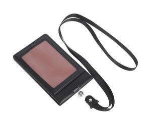 VINTORKY Porte-badge D'identification en Pu Noir Système Magnétique, Étui Protecteur Élégant pour Cartes de Crédit et Cartes D'identité, Cordon pour Usage Quotidien