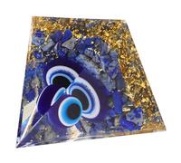 VINTORKY Pyramide Décorative Artisanale en Lapis-Lazuli Bleu, Petite Figurine Pyramidale pour Décoration Intérieure Maison et Bureau, Ornement de Table Originale, Accessoires de Décoration