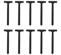 VINTORKY Rasoirs Jetables pour Tatouage et Épilation du Corps Lot de 10 Antidérapants Double Couche Acier Carbone Noir Unisexe Usage Personnel Aisselles et Dos