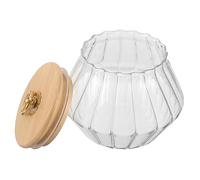 VINTORKY Récipient De Rangement Transparent Verre Couvercle Accessoires De Cuisine Conteneur à Lessive Poudre Boîte De Stockage