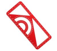 VINTORKY Règle Aluminium 30Cm Multi-Usages Ensemble Triangulaire Outil Dessin École Bureau Couleur Rouge Rapporteur Intégré et Échelle Facile à Lire
