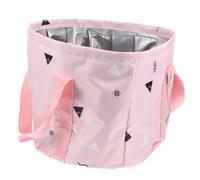 VINTORKY Seau Pliable pour Bain de Pieds Portable Grand Format Rose Triangulaire pour Spa Pieds Voyages Camping Multifonction Usage Extérieur