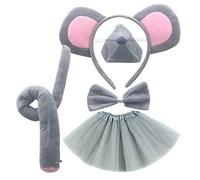 VINTORKY Serrage-tête Oreilles De Souris Gris Doux Tissu Non Irritant Garçon Et Filles Fille Déguisement Fête Costume Accessoire Animal Jupe Tulle Grise