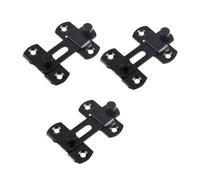 VINTORKY Serrure de Porte Coulissante pour Sécurité Renforcée en Acier Inoxydable Noir 3pcs pour Portes en Bois et Métal de Fenêtres et Armoires