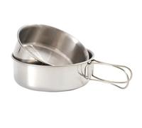 VINTORKY Set de 2 Bols Pliants en Acier Inoxydable Portable Bords Lisses, Mini Bols Légers pour Camping et Activités de Plein Air