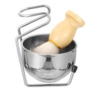 VINTORKY Set de Rasage Hommes avec Brosse à Barbe Bol Inox et Support Stable pour Soins Barbe Usage Personnel et Professionnel