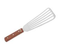 VINTORKY Spatule à Retourner le Poisson Spatule à Omelette en Acier Inoxydable et Bois Large et Épaissie Bord Arrondi pour Friture de Poisson et Teppanyaki et Viande