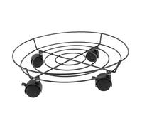 VINTORKY Support à roulettes Métal Noir avec Frein Chariot pour Déplacer Pots de Fleurs Bacs à Rempotage et Barils Lourds Charge Élevée Intérieur et Extérieur